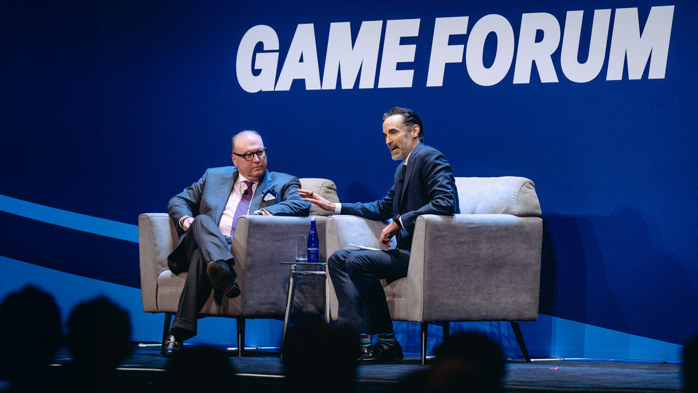 Panelists discuss the psychology of leadership on stage at GAME Forum.