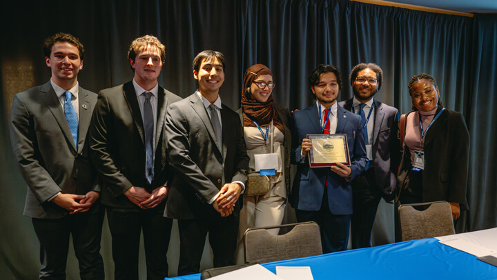 Awardees in the Undergraduate Core category pose on stage with their recognition during the GAME Forum Poster Competition Awards Ceremony.