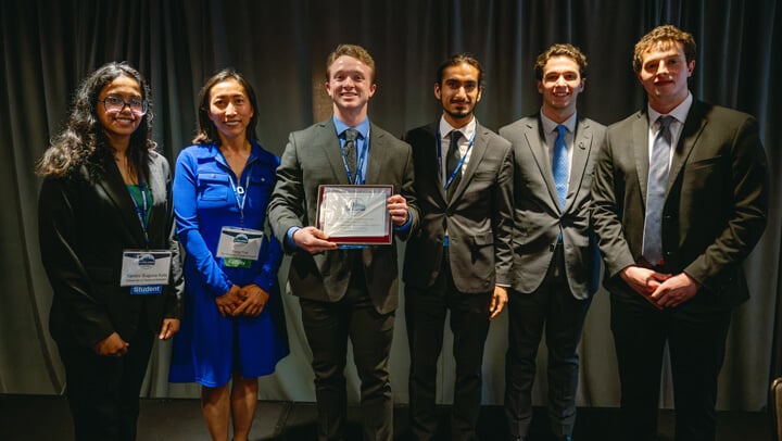 Awardees in the Undergraduate Core category pose on stage with their recognition during the GAME Forum Poster Competition Awards Ceremony.